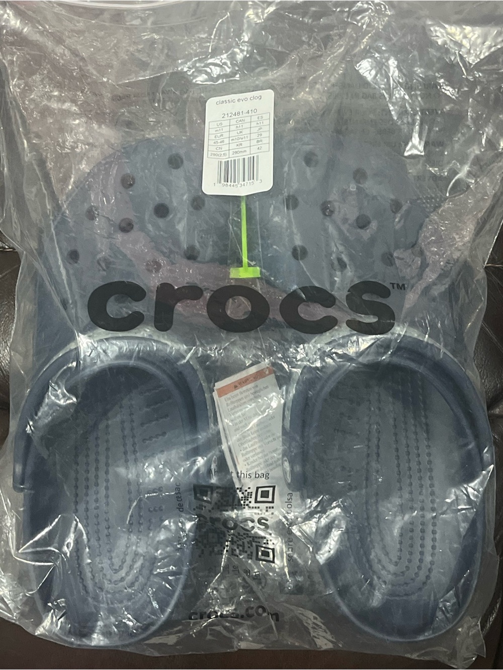 CROCS Classic Clog in Navy with Speckled Strap & Bottom